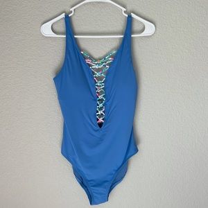 NWT 🌸 Lilly Pulitzer Isle Lattice One Piece